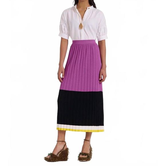 NEW LA DOUBLEJ women's organetto skirt in purple/black - Picture 1 of 4